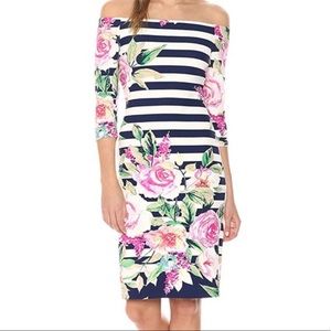 Eliza J Navy Blue Floral Dress